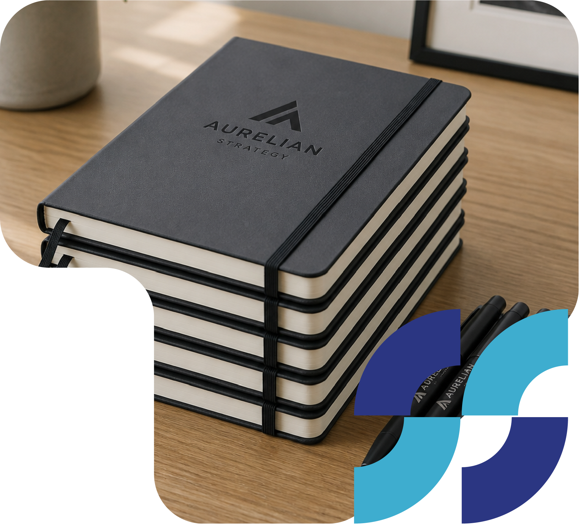 Notebook and Pens
